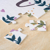 Bruiloft met vintage bloemen en klassieke camera legpuzzel (Zijkant)