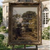 Bruiloft met vintage landschapsschilderkunst fijne poster