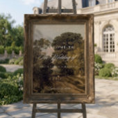 Bruiloft met vintage landschapsschilderkunst fijne poster