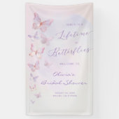 Bruiloft met Vlinders Bruidsfeest Verwelkoming Spandoek (Verticaal)