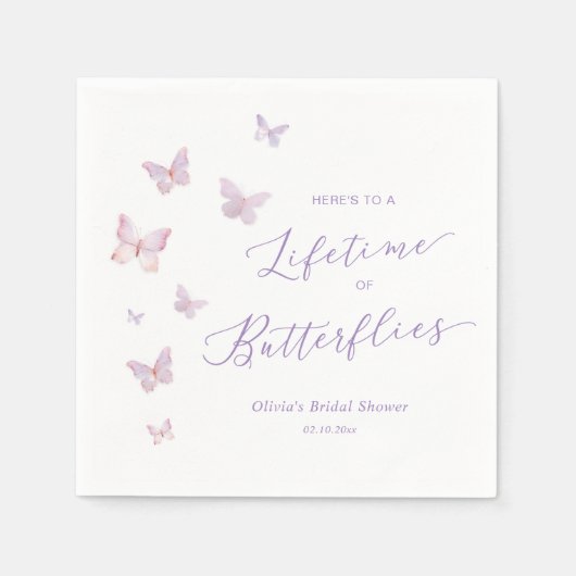 Bruiloft met vlinders: een feestelijke bruidsborre servet (Voorkant)