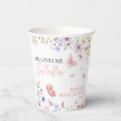 Bruiloft met Vlinders en Wilde Bloemen Papieren Bekers (Achterkant)