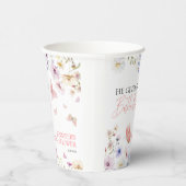 Bruiloft met Vlinders en Wilde Bloemen Papieren Bekers (Rechts)