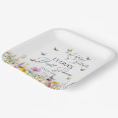 Bruiloft met vlinders in het wild papieren bordje (Gebogen)