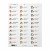 Bruiloft met vogel in bloemen etiket (Full Sheet)