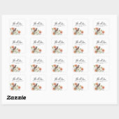 Bruiloft met vogels in bloemen vierkante sticker (Vel)