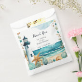 Bruiloft met vuurtoren thema bedankzakje (Gezegeld)