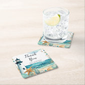 Bruiloft met vuurtoren thema kartonnen onderzetters (Insitu)