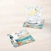 Bruiloft met vuurtoren-thema kartonnen onderzetters (Insitu)