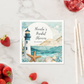 Bruiloft met vuurtoren-thema servet (Insitu)