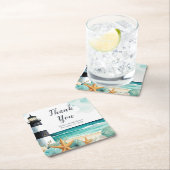 Bruiloft met vuurtoren-thema voor vrouwen kartonnen onderzetters (Insitu)