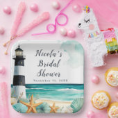 Bruiloft met vuurtoren-thema voor zeilers papieren bordje (Feest)