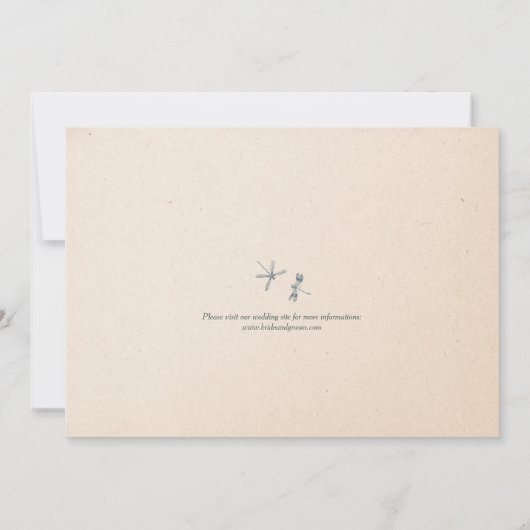 bruiloft met waterlust en libellen kaart (Achterkant)