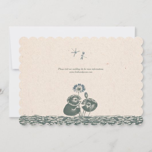 bruiloft met waterlust en libellen kaart (Achterkant)