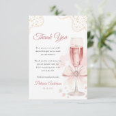 Bruiloft met waterverfparels en Prosecco Bedankkaart (Staand voorkant)