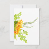 Bruiloft met wijnproeverij met zonnebloemen RSVP kaartje (Achterkant)