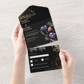 Bruiloft met wilde bloemen  all in one uitnodiging (Afscheurbaar)