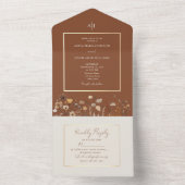 Bruiloft met wilde bloemen all in one uitnodiging (Binnen)