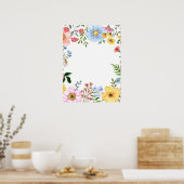 Bruiloft met wilde bloemen bruidsfeest welkom poster (Keuken)