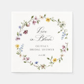 Bruiloft met wilde bloemen servet (Voorkant)