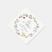 Bruiloft met wilde bloemen servet (Hoek)