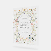 Bruiloft met wilde bloemen Vlinder Bij Welkom bord (Hoek)