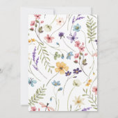 Bruiloft met wilde bloemen vlinder en libel kaart (Achterkant)