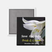 bruiloft met witte lippenbloem , behalve de datum magneet (Voorkant / Achterkant)