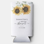 Bruiloft met zonnebloem Eucalyptus Script Seltzer Blikjeskoeler (Achterkant)