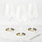 Bruiloft met Zonnebloemen Mand Wijnglaslabel (Set)