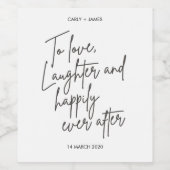 Bruiloft mijlpaal set - Fles 1 Wijn Etiket (Enkel label)