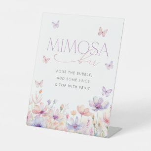 Bruiloft Mimosa Bar Vlinders voor het Leven Reclamebord Met Voetstuk