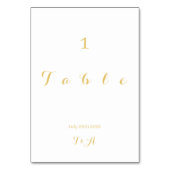 Bruiloft minimaal gouden tafel nummer kaart (Voorkant)