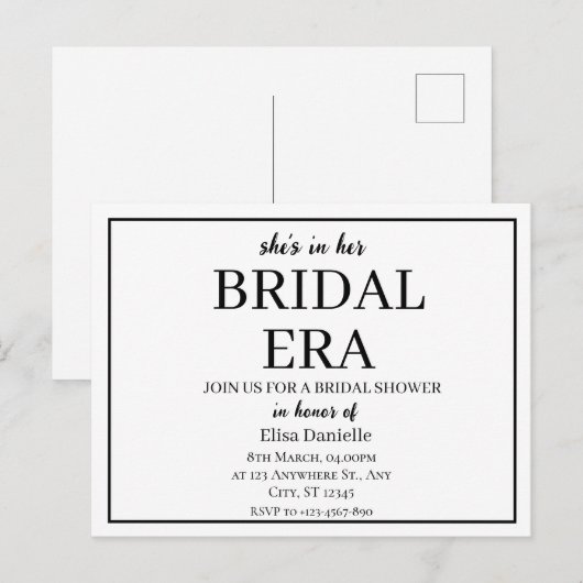 Bruiloft Minimaal Modern Bruidsmeisje Bruiloftsfee Briefkaart (Voorkant / Achterkant)