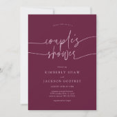 Bruiloft Minimaal Script Cranberry Kaart (Voorkant)
