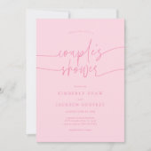 Bruiloft Minimaal Script Roze Kaart (Voorkant)