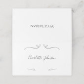 Bruiloft Minimaal Script Zwart-wit Naam Plaats Plaatskaartje (Buitenkant ongevouwen)
