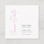 Bruiloft Minimalistische kalligrafie Roze Wit Informatiekaartje (Voorkant)