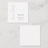 Bruiloft Minimalistische kalligrafie Roze Wit Informatiekaartje (Voorkant / Achterkant)