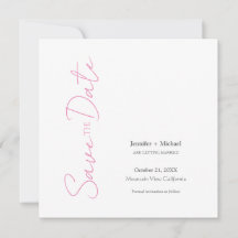 Bruiloft Minimalistische kalligrafie Roze Wit