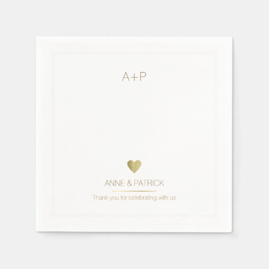 Bruiloft minimalistische receptie feest servet (Voorkant)