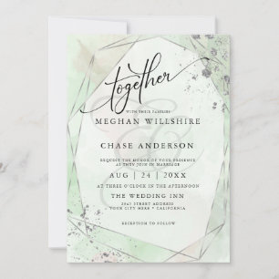 BRUILOFT Mint Roos Zilver-gedempt Waterverf