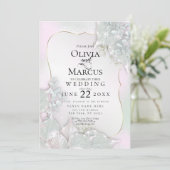 BRUILOFT | Misty Pink Pearl Shimmer Kaart (Staand voorkant)