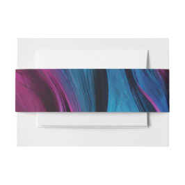 Bruiloft-Modern Abstract blauw en roze- Uitnodigingen Wikkel