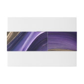 Bruiloft-Modern Abstract Blauw Paarse en Goud- Uitnodigingen Wikkel (Achterkant Voorbeeld)