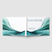 Bruiloft Modern Abstract-Emerald Groen- Gastenboek (Volledig)