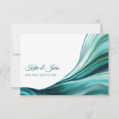 Bruiloft Modern Abstract- Smaragd Groen- RSVP Kaartje (Voorkant)