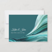 Bruiloft Modern Abstract- Smaragd Groen- RSVP Kaartje (Voorkant)