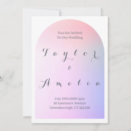 Bruiloft Modern Boho Arch Roze Lila Ombre Kaart