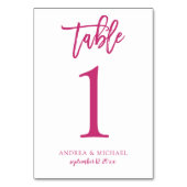 Bruiloft Modern Casual | Penseelscript (magenta) 1 Kaart (Achterkant)